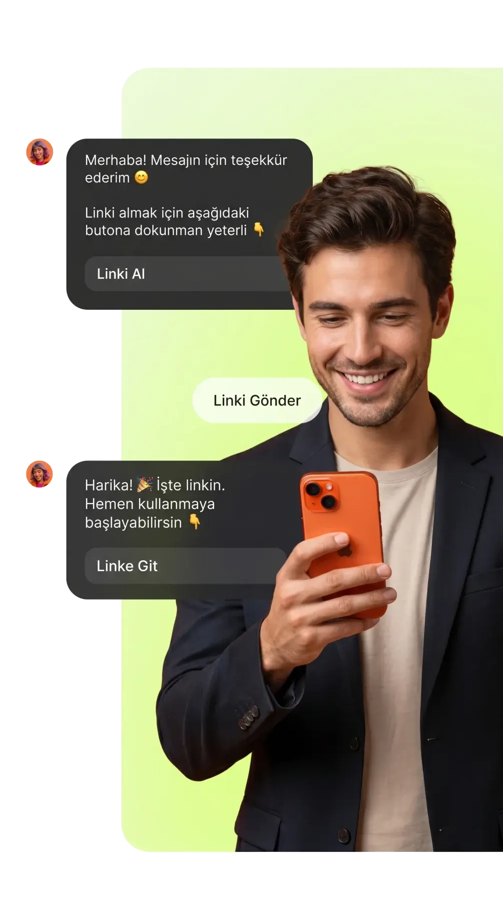 Bir takipçi yorum bırakıyor, mingoo anında DM ile linki gönderiyor